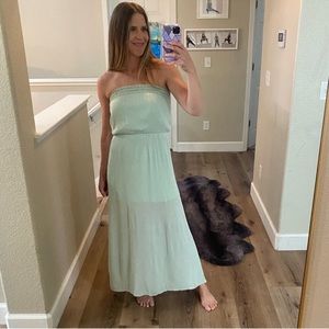 Foreign Exchange mint green strapless maxi dress